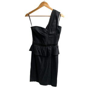 Women's Dress, One Shoulder Black Midi Dress, Bebe Brand Size 2